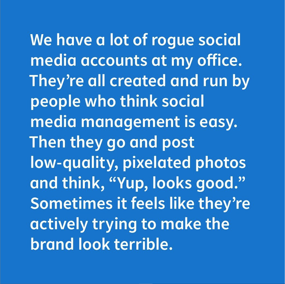 Rogue social media accounts by Social Media Tea