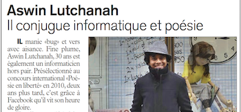 Press article: Aswin Lutchanah L'Express Maurice